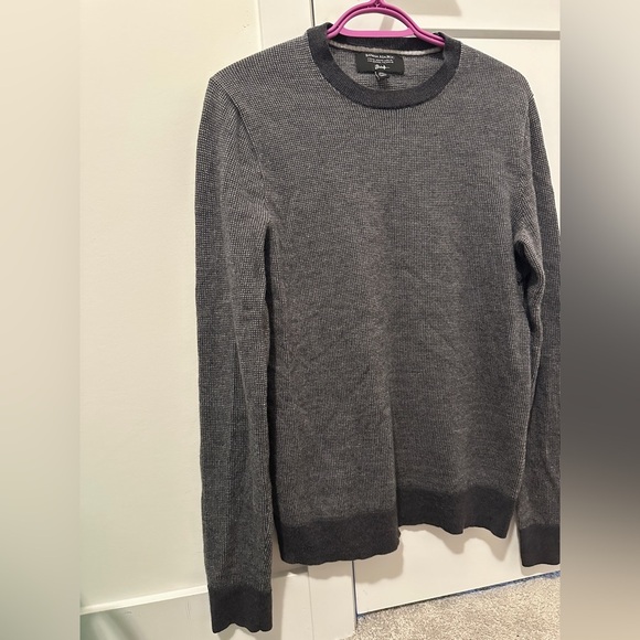 Banana Republic Blue Gray Merino Italian Wool Pullover Sweater Size Medium Tall - Picture 4 of 9